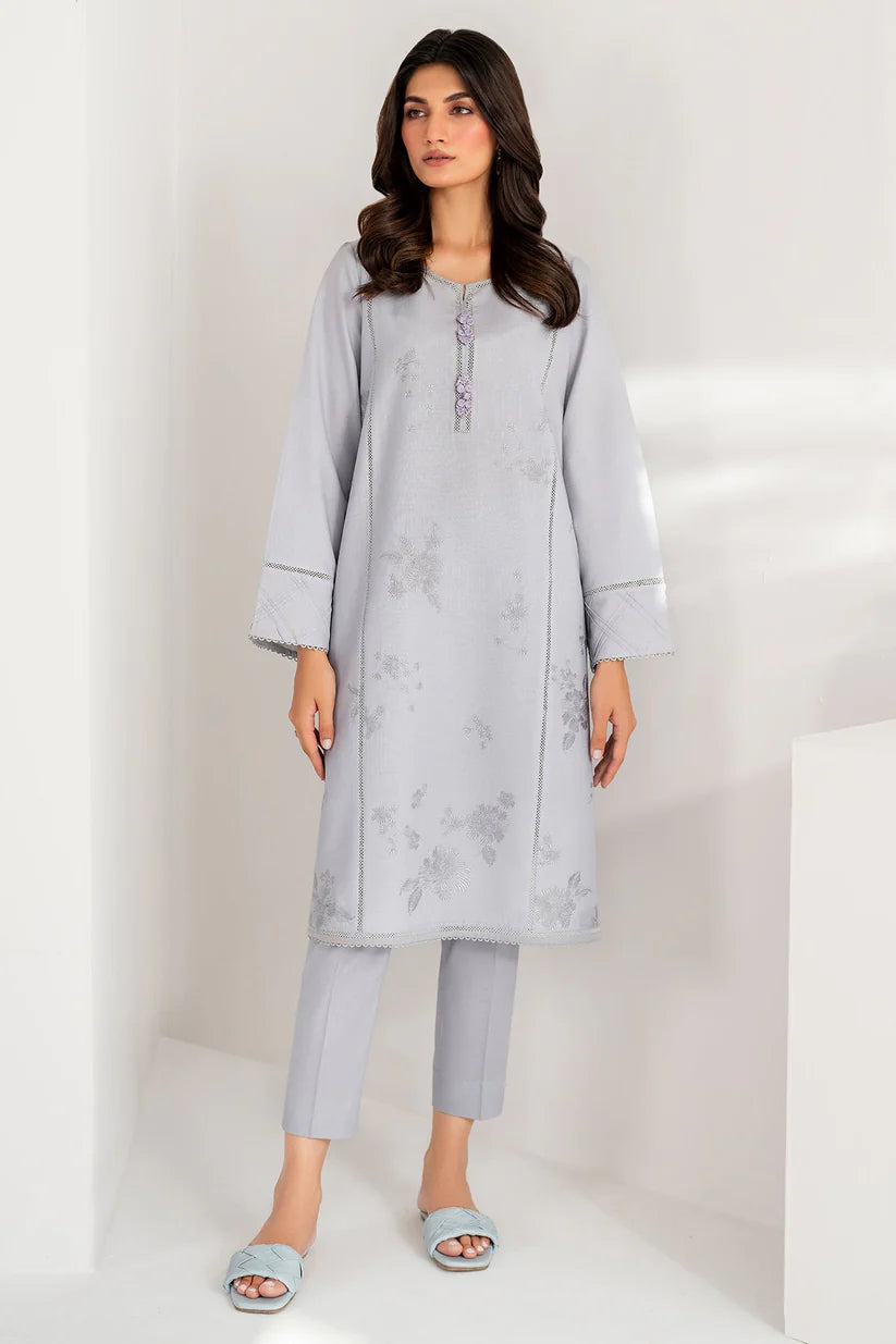 Jazmin - Embroidered Check Lawn Suit - JZ-345