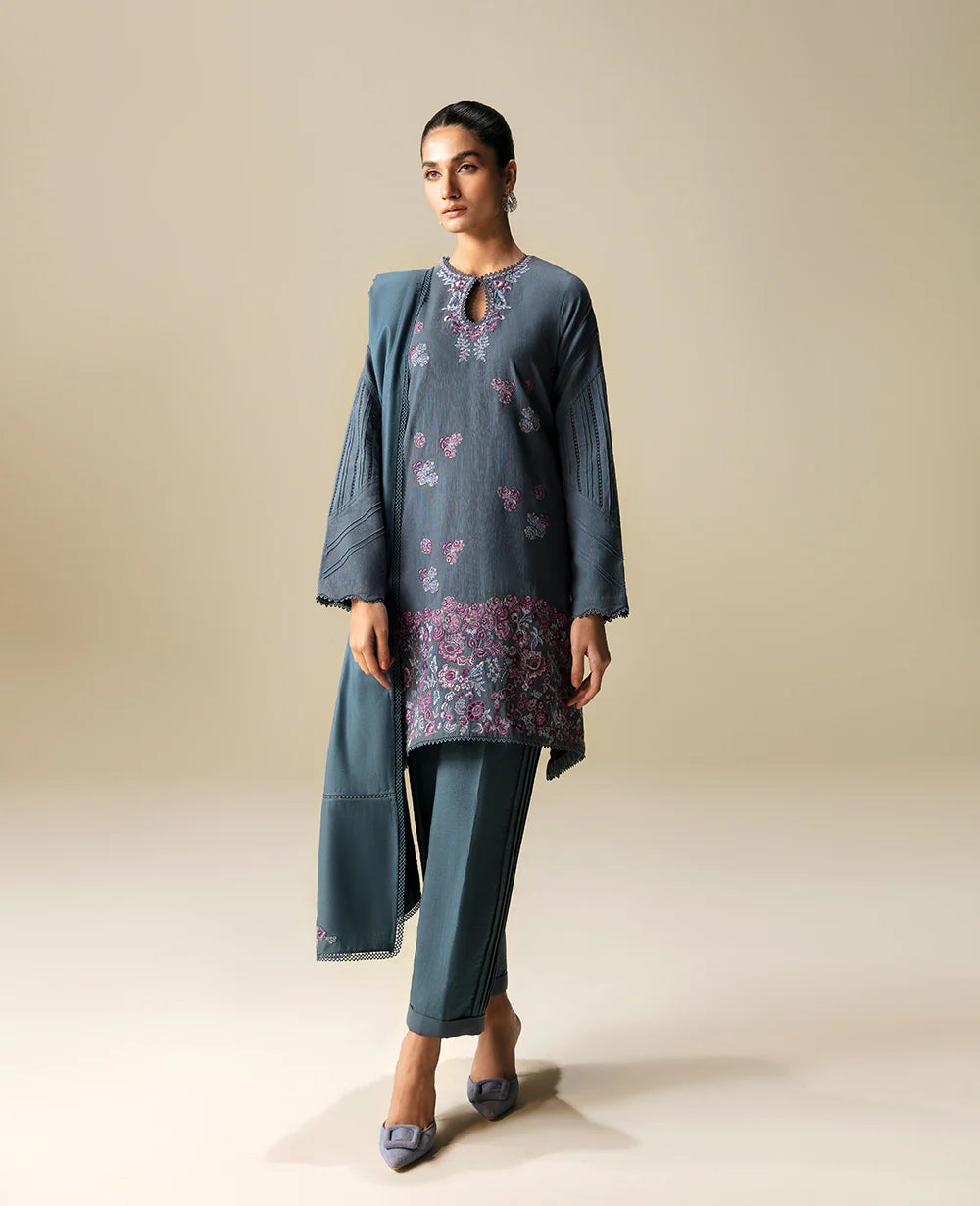 Brand Republic Womenswear - Elegant Grey Khaddar Outfit - REP-213