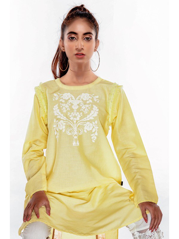 Ego - Ruffles Yellow Kurta - EGO-27