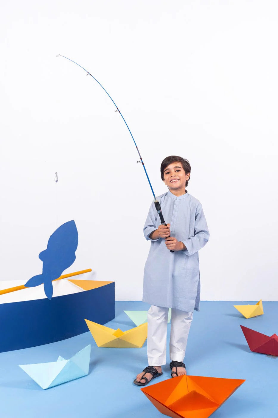 Traditional Pakistani clothes for kids - Brand Alkaram dyed yarn shirt for kids in regular fit.