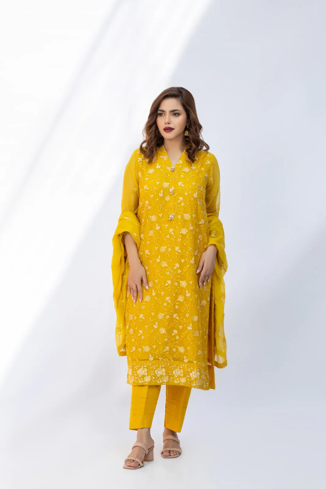 SHEEP - Sophia Embroidered Chiffon 3-Piece Stitched Suit - SHP-352