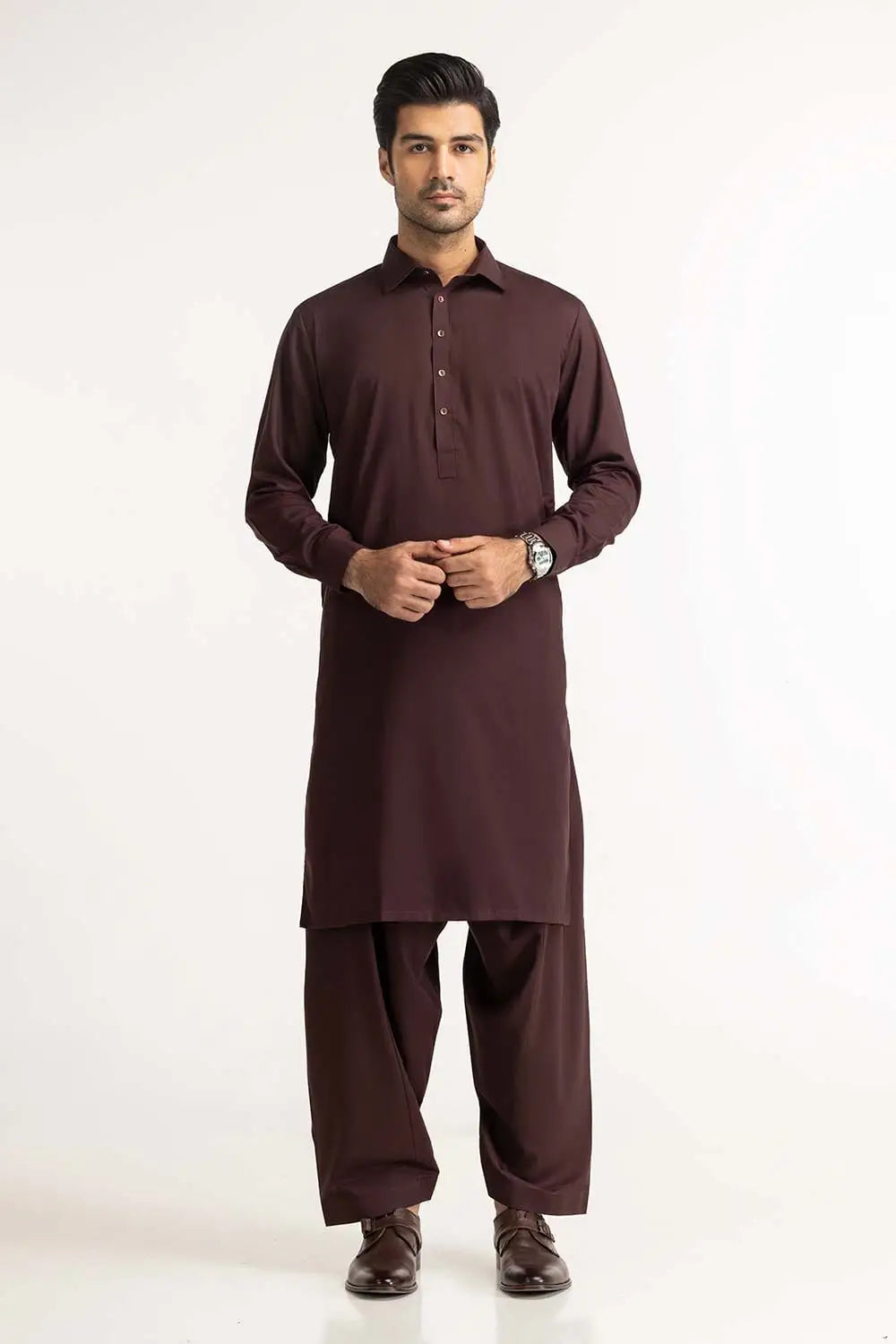 GulAhmed - Burgundy Basic Suit - GUL-333