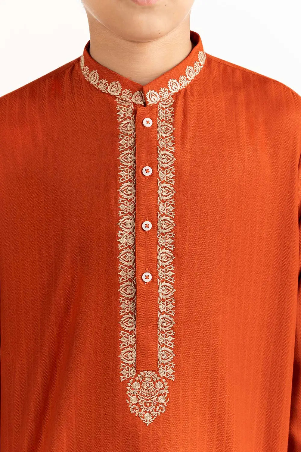 GulAhmed - Rust Embroidered Kurta- GUL-41