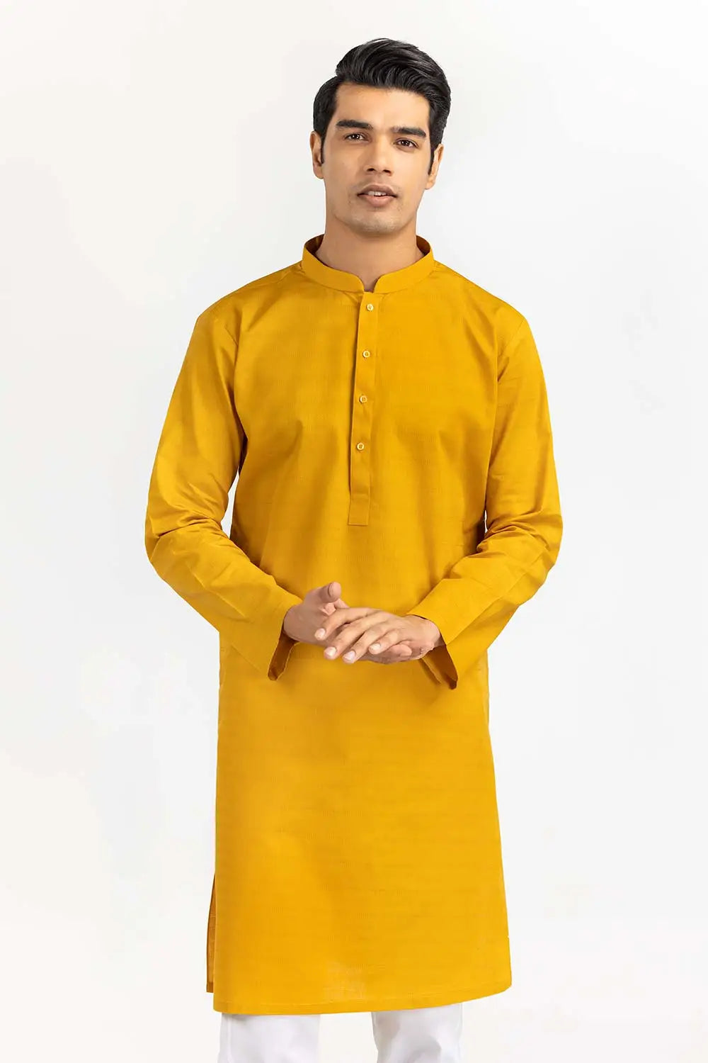 Brand Gulahmed - Yellow Basic Kurta for Men - GUL-35